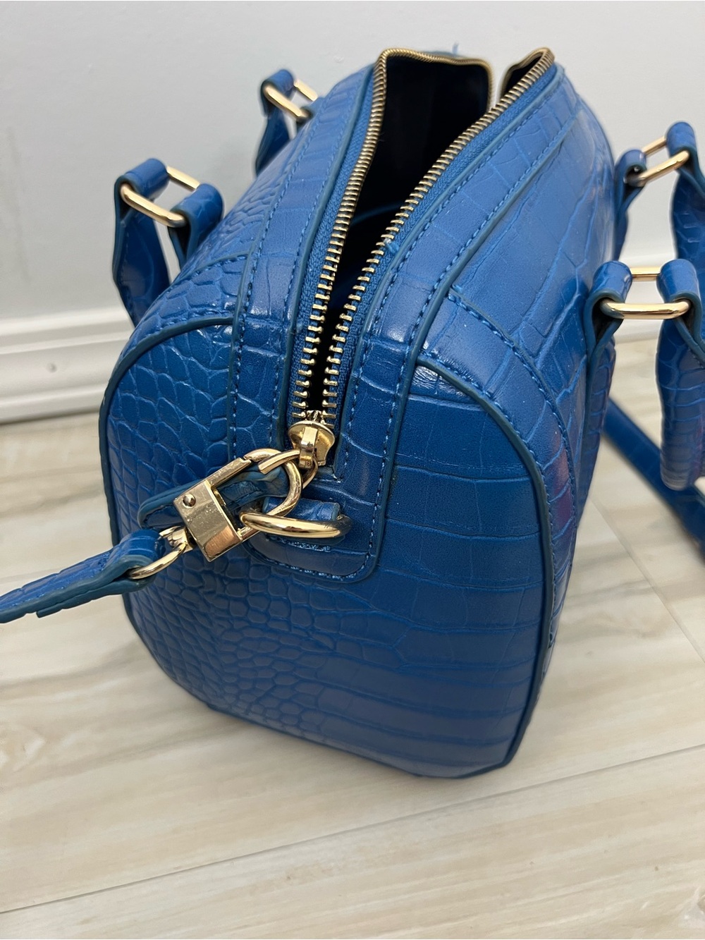 Sassy Jones Blue Croc-Embossed Satchel - Picture 7 of 7